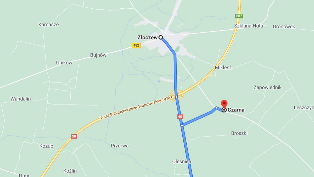 Wypadek na DK 45 między Złoczewem i Wieluniem. Droga zablokowana