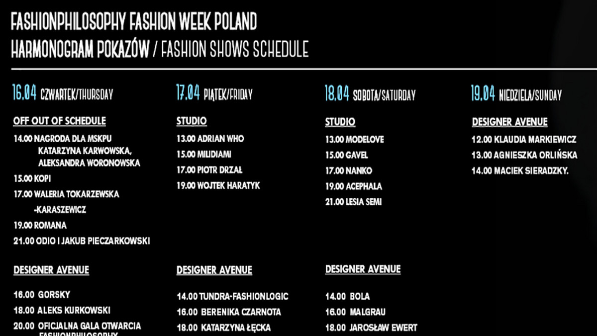 Poznaj harmonogram 12. edycji FashionPhilosophy Fashion week Poland.