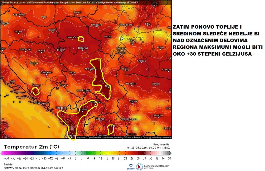 Letnje temperature u maju