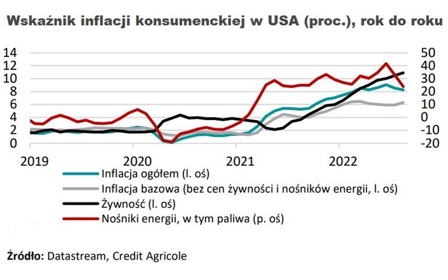 Za sierpniowe obniżenie "głównego" wskaźnika inflacji konsumenckiej w USA odpowiadały głównie taniejące nośniki energii. Jednak inflacja bazowa znowu przyśpieszyła.