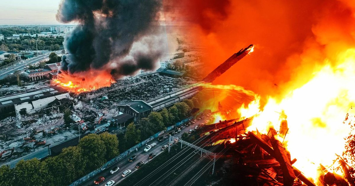 Pożar w gliwickiej fabryce drutu: 140 strażaków walczy z ogniem, dym widoczny z kilkudziesięciu kilometrów — image 2