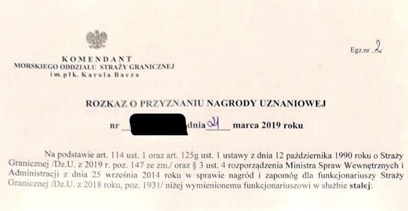 4 zł „nagrody" w Straży Granicznej