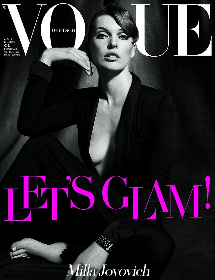 Milla Jovovich na okładce lutowego "Vogue'a" / fot. Agencja BE&amp;W