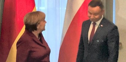 Merkel spotkała się z Dudą. Mina prezydenta mówi wszystko!