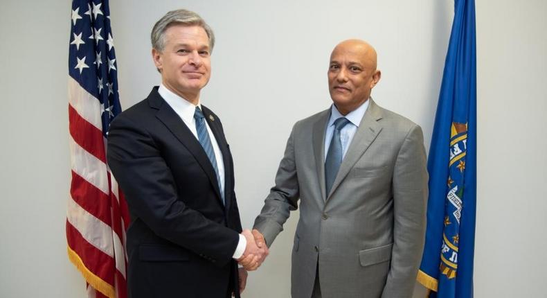 Ethics and Anti Corruption Commission (EACC) CEO Twalib Mbarak met with FBI Director Christopher Wray 