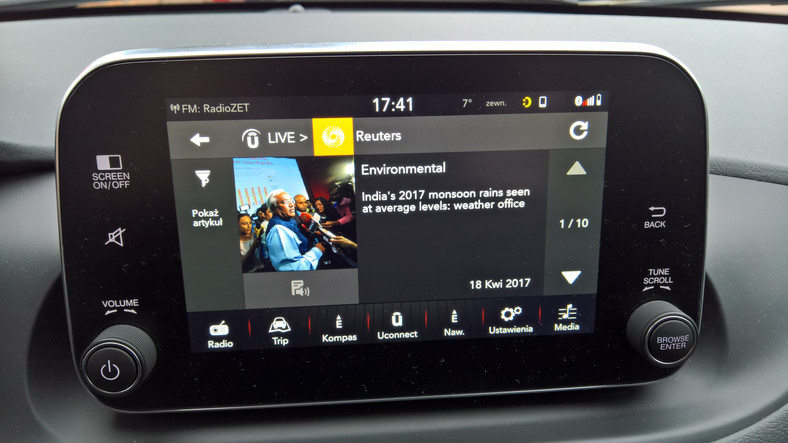 Fiat Uconnect Nav. Wiadomości Reuters