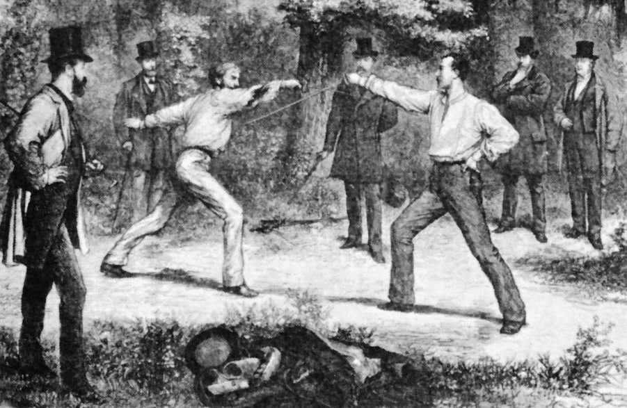 Pojedynek w Lasku Bulońskim w Paryżu w 1874 r.