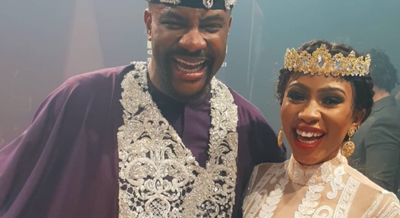 Big Brother Naija host Ebuka and 2019 winner Mercy via Multichoice Nigeria