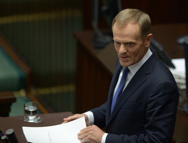 Premier Donald Tusk tłumaczył się z afery podsłuchowej