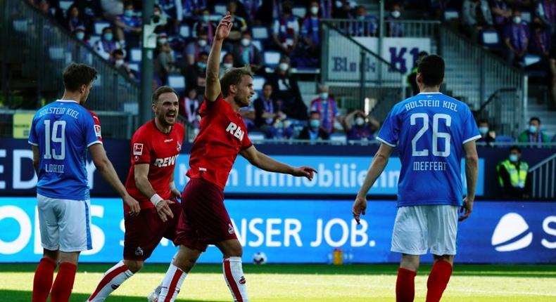 Sebastian Andersson scored twice to save Cologne from relegation on Saturday Creator: Axel Heimken