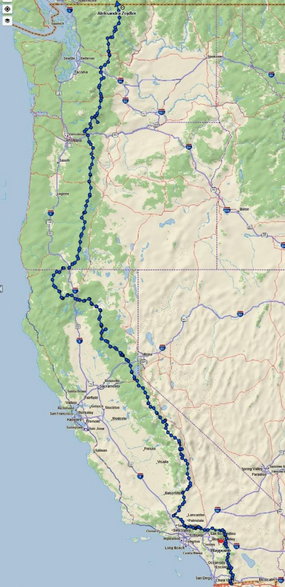 Trasa Pacific Crest Trail pokonana przez Aleksandrę Zejdler