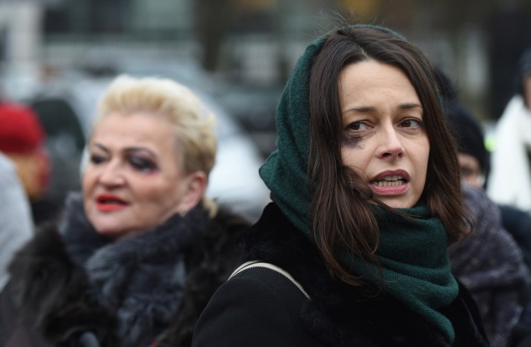 Malarka Hanna Bakuła i aktorka Renata Dancewicz, podczas 'Marszu pand'