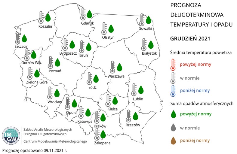 Prognoza pogody na grudzień