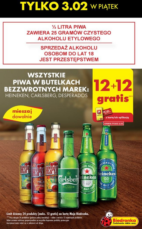 Megaokazja w Biedronce. Tylko w piątek 12 piw gratis