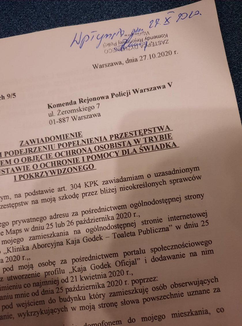 Kaja Godek chce policyjnej ochrony. Przedstawicielki Strajku Kobiet ujawniły jej dane