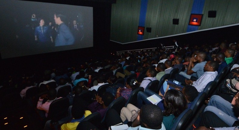 Movie lovers at Ozone Cinemas, E-Centre, Yaba