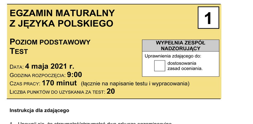 Matura 2021. Egzamin z języka polskiego: tematy, arkusze egzaminacyjne CKE