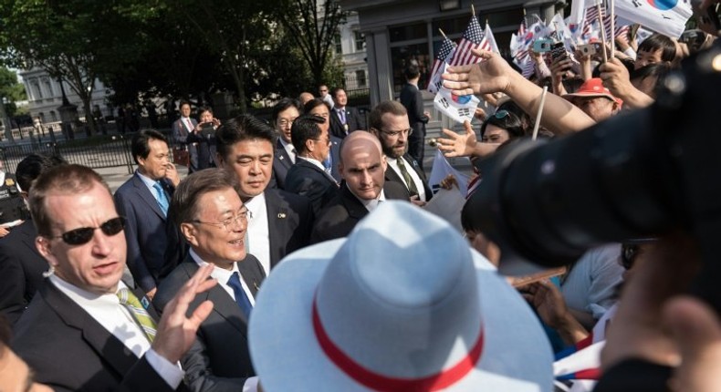 South Korea's President Moon Jae-In is in Washington to meet Donald Trump on his first overseas trip since taking office