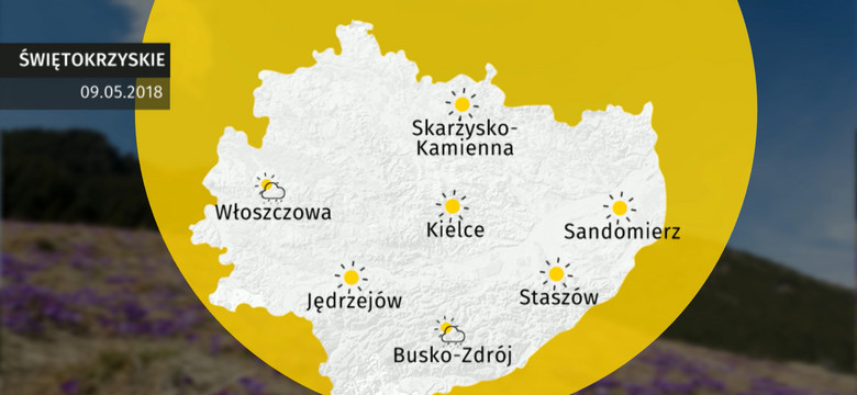 Prognoza pogody dla woj. świętokrzyskiego - 9.05