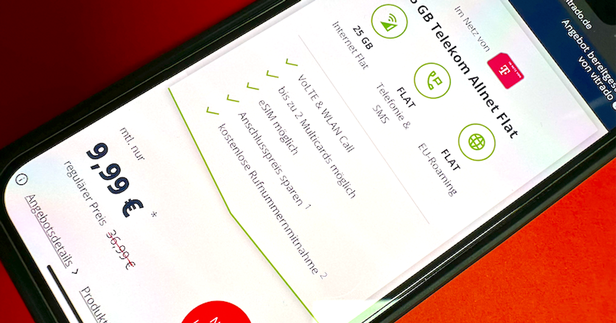 Telekom en iyi fiyat: Aylık 10 Euro karşılığında 25 GB cep telefonu tarifesi
