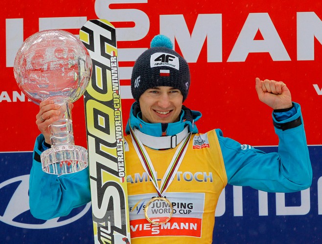 Kamil Stoch razem z żoną cieszył się ze zdobycia Kryształowej Kuli