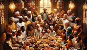 An AI-generated image of a family enjoying Eid ul-Fitr celebrations