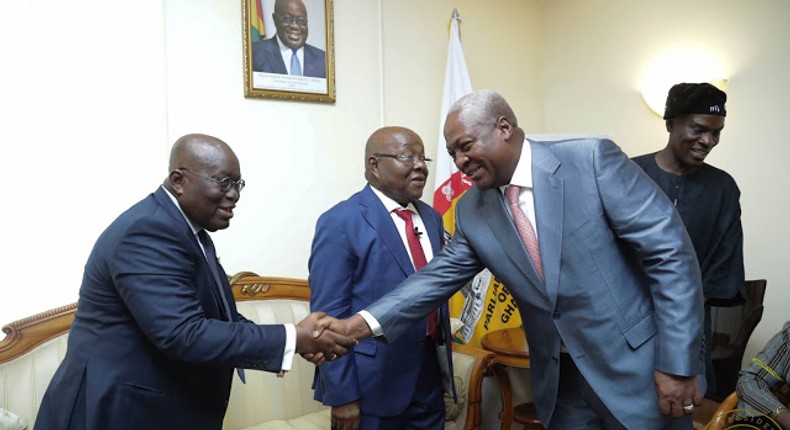 President Nana Addo Dankwa Akufo-Addo with NDC flagbearer John Mahama