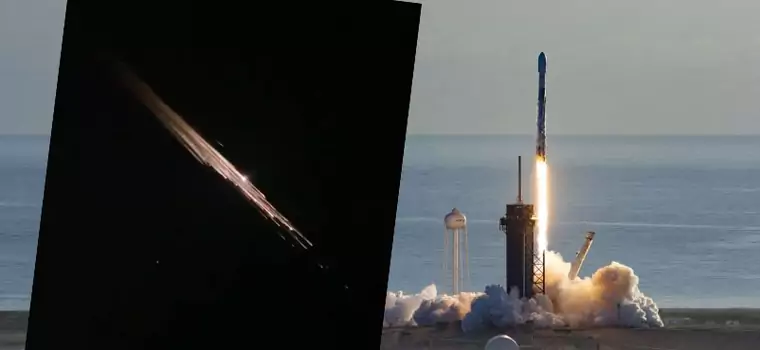 Deszcz płonących odłamków na niebie, "winne" SpaceX. Nagrania robią wrażenie