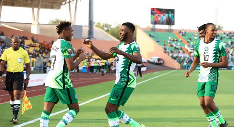 Samuel Chukwueze (L) set Nigeria on their way to a comfortable win over Sudan Creator: Daniel BELOUMOU OLOMO