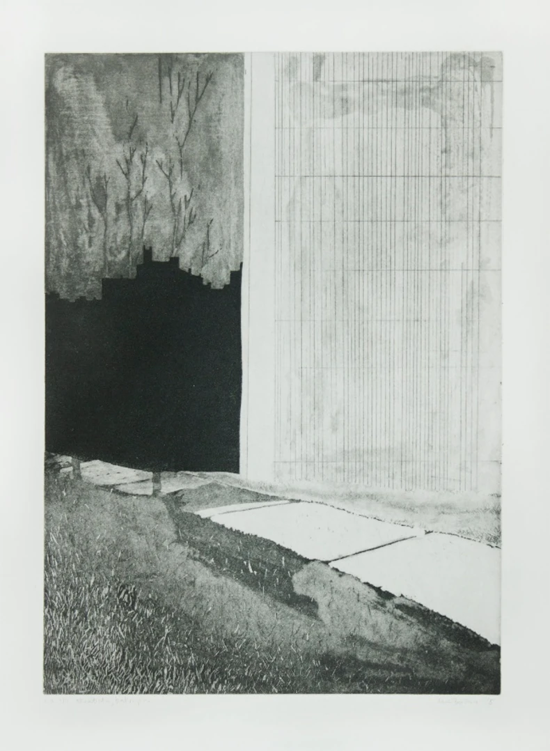 Prva studentska nagrada: Mia Bučan, Rad bez naziva; akvatinta, baktopis