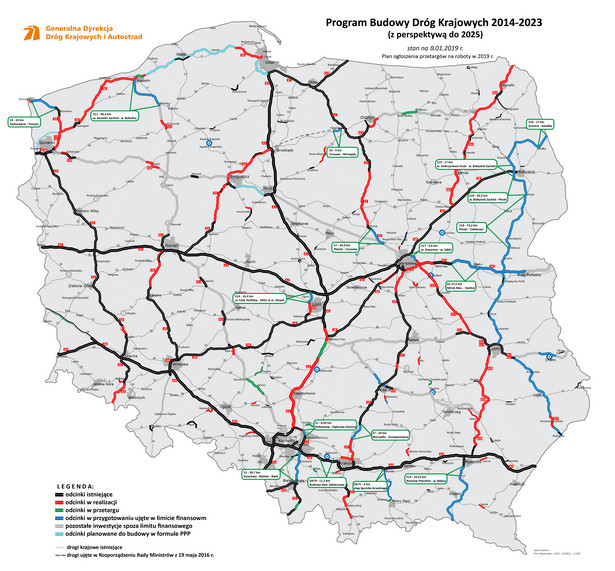 Plan przetargów na 2019. Źródło: GDDKiA