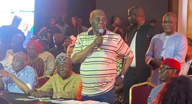 PDP presidential candidate, Abubakar Atiku at the roundtable discussion with Nigeria’s creative cultural and innovative industry stakeholders in Lagos.