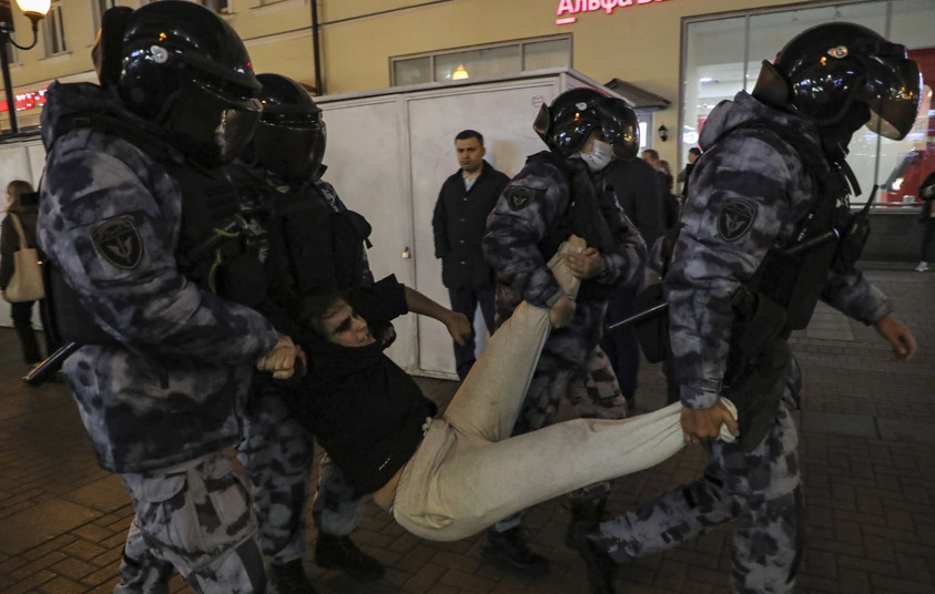 Protesty przeciwko mobilizacji w Moskwie