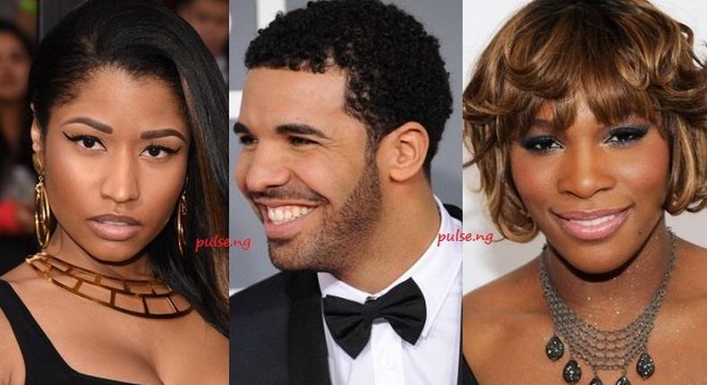 Nicki Minaj, Drake and Serena Williams