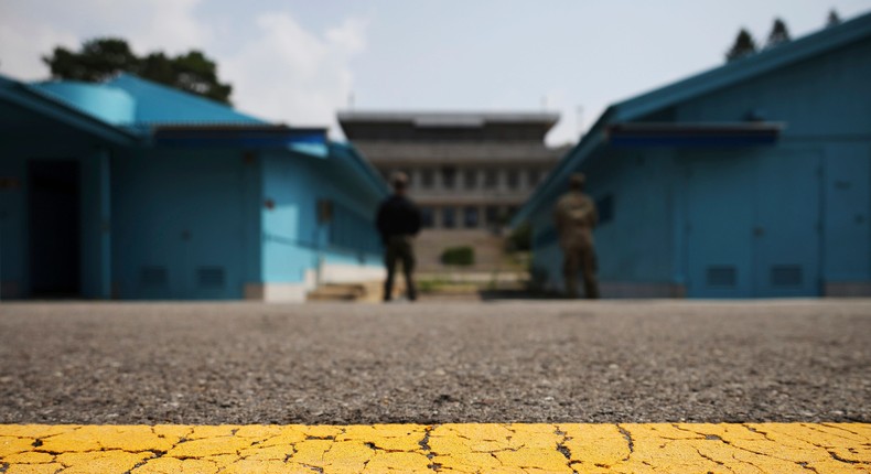 A general view shows the truce village of Panmunjom inside the demilitarized zone (DMZ) separating the two Koreas.Kim Hong-Ji/Pool Photo via AP, File