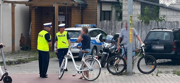 Policjanci za pomocą drona upominali pieszych i rowerzystów