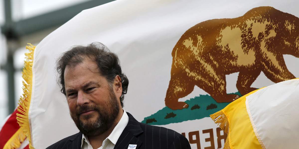 Salesforce is getting killed after reports of CEO Marc Benioff being serious about buying Twitter