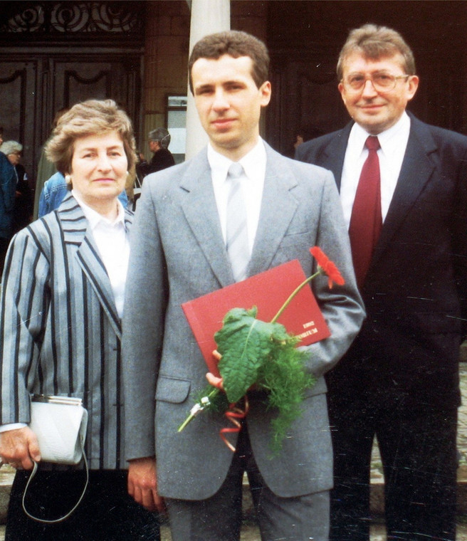 Jarosław Ziętara z rodzicami, 1992 rok