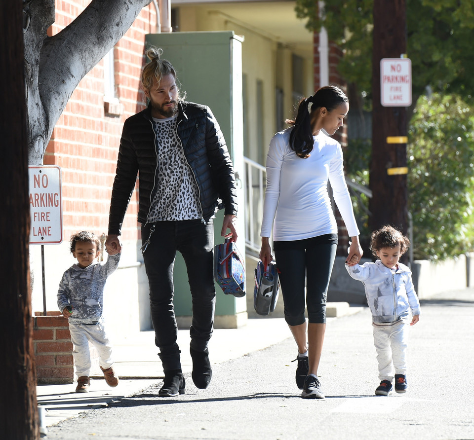 Zoe Saldana z mężem i synami
