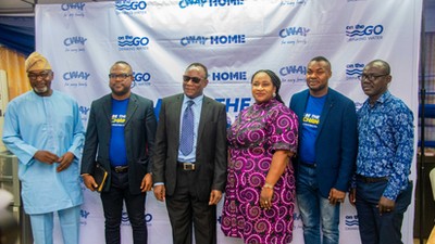 L-R; Chief Operating Officer, Lagos state water corporation, Engr. Deji Johnson; Sales Director, CWAY Group, Abiodun Suleiman; Guest Speaker, Associate Professor, Efe Uwadiae; Director, Land And Water Pollution Control  Department, LASEPA, Faderera Koko; Deputy Marketing Director, Cway, Samuel Akinrimisi during the 2023 World Water Day, themed 'Accelerating Change' and tagged #Be the Change in Lagos.