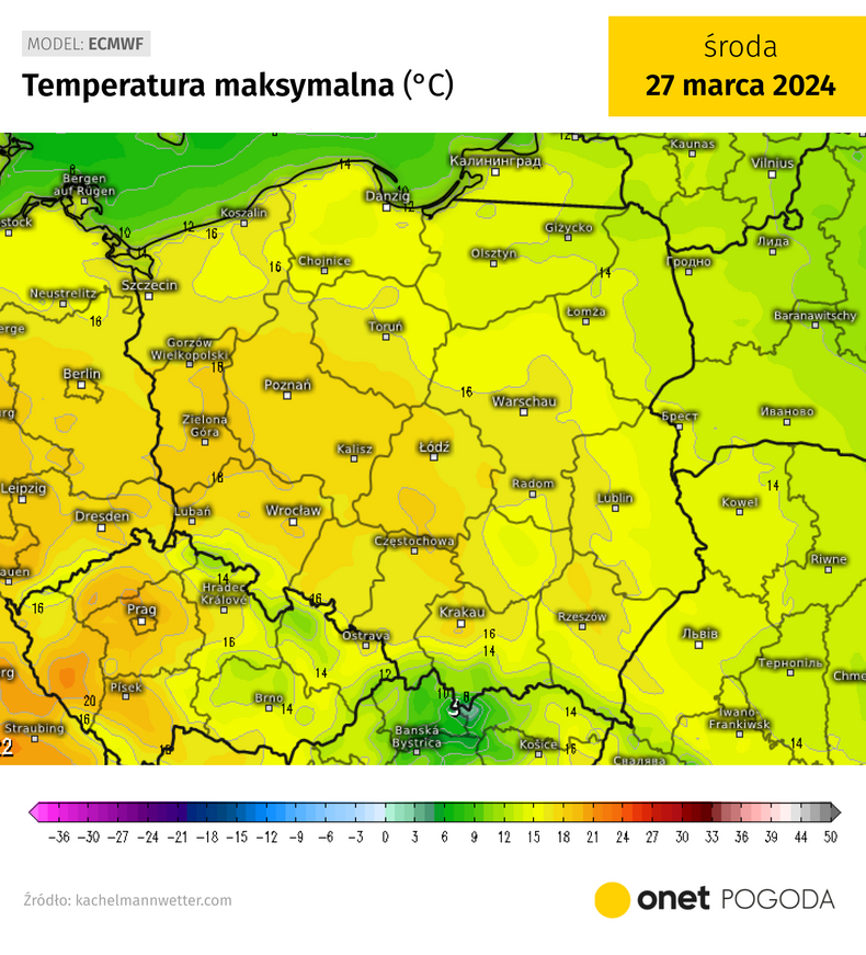 W środę temperatura zbliży się do 20 st. C