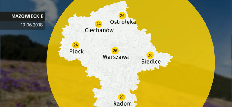 Prognoza pogody dla woj. mazowieckiego - 19.06