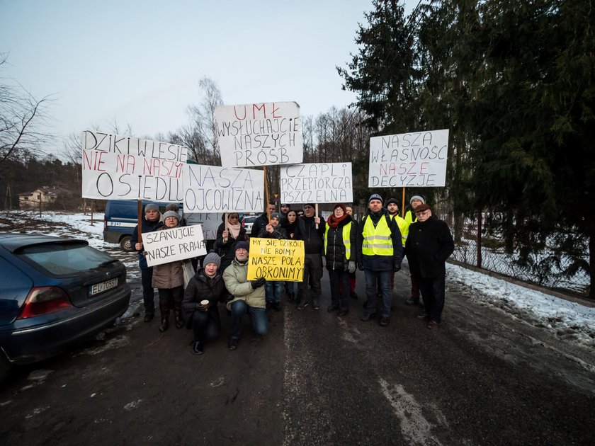 Protest mieszkańców osiedla Łagiewniki