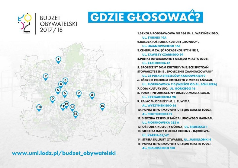 Lokalizację punktów do głosowania w BO można sprawdzić na stronie Urzędu Miasta