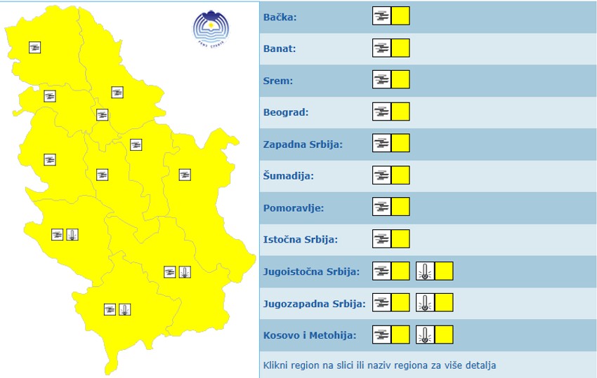 Meteoalarm za danas