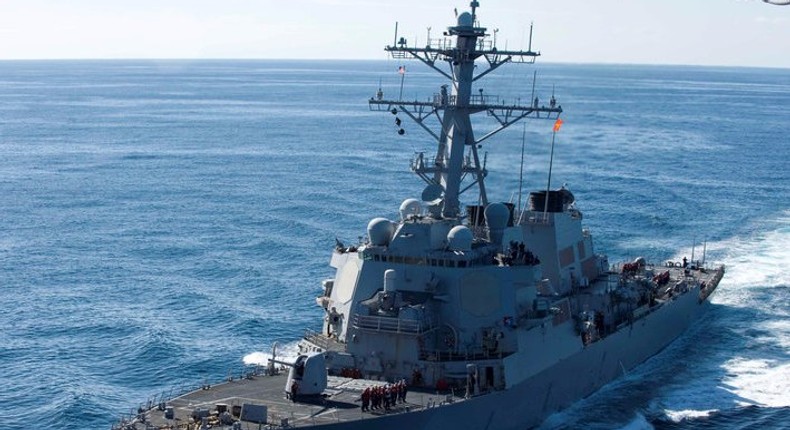 The USS John S. McCain at sea.