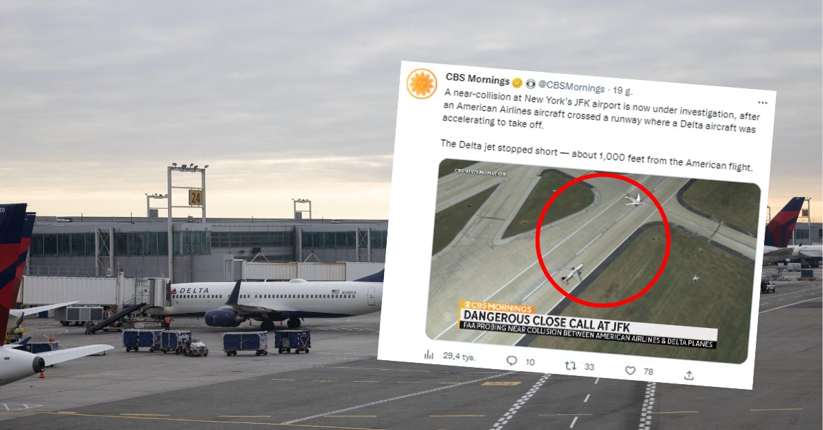 Momentos emocionantes en el aeropuerto de Nueva York.  Salvaron milagrosamente a los aviones de la colisión [NAGRANIE]