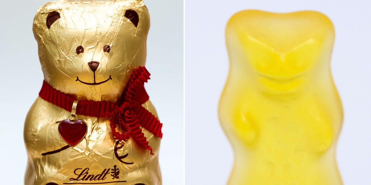 miś haribo kontra czekoladowy miś LIndt