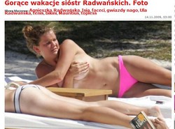 Agnieszka Radwańska opala się topless