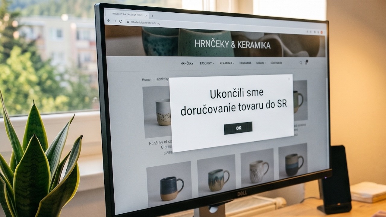 E-shop oznam.